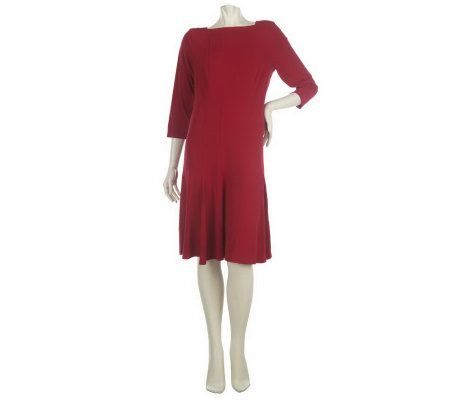 George Simonton Boat Neck Crystal Knit Dress with Seam Detail - A221153