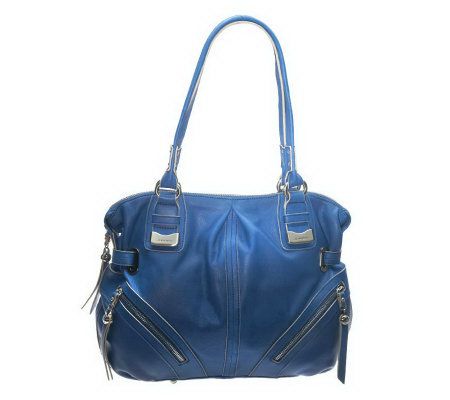 B. Makowsky Glove Leather Satchel with Zipper Pockets - A221253