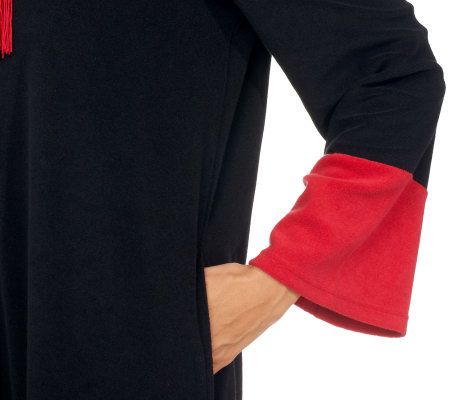 Joan Rivers Regular Length Color Block Terry Lounger w/ Zip Front