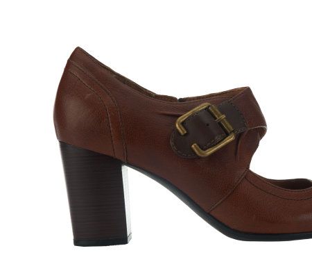 Clarks Indigo Town Club Leather Mary Janes w/ Buckle Detail