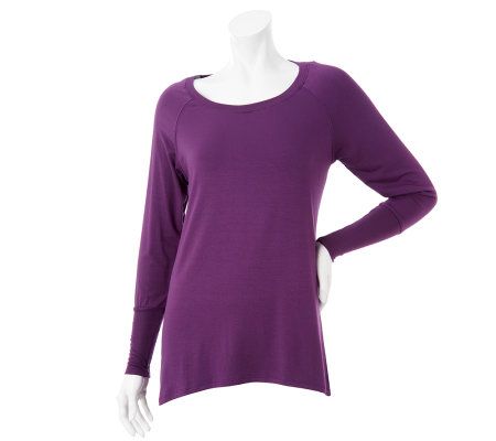 Lizzie Parker Raglan Long Sleeve T-Shirt with Rib Trim - A231153