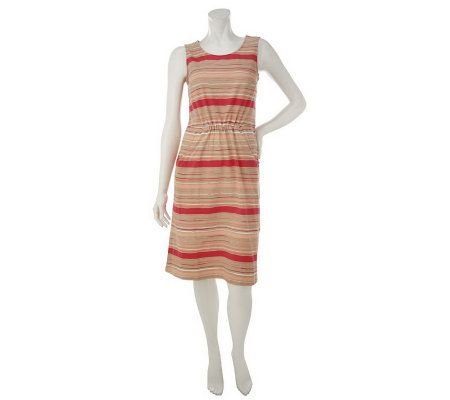 Liz Claiborne New York Striped Knit Dress with Pockets - A232653