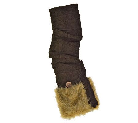 Muk Luks Fairisle Scarf with Faux Fur Pockets - A320453