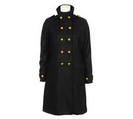 Excelled Wool 3/4-Length Military Coat - A321053
