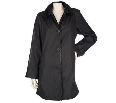 Dennis Basso Reversible Water Resistant Button Front Coat - A86553