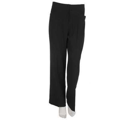 Susan Graver Chelsea Stretch Wide Leg Contour Waist Regular Pants - A93453