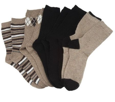 Passione Cashmere Blend 5 Pack Crew Socks - A95553