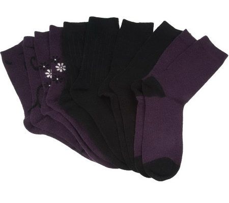 Passione Cashmere Blend 5 Pack Crew Socks - A95553