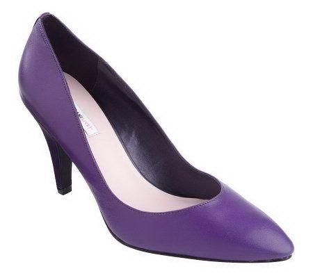 Isaac Mizrahi Live! Leather Almond Toe Pumps - A199154