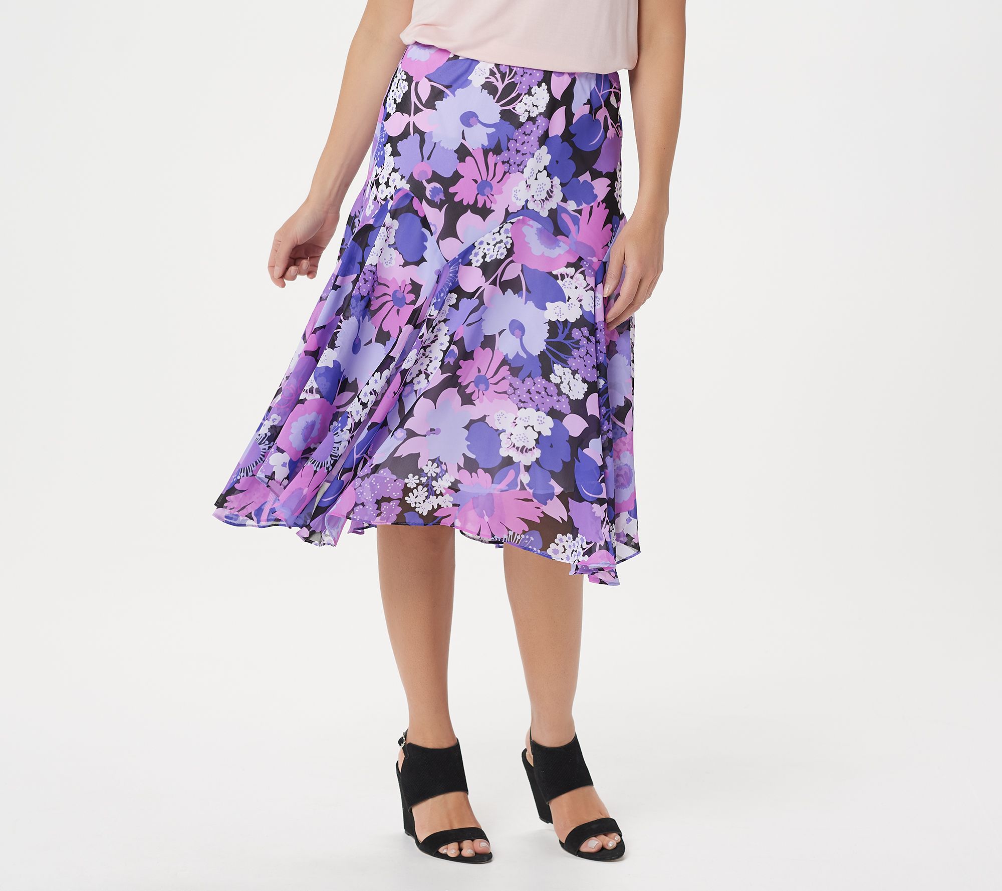 Bob Mackies Fully Lined Floral Print Skirt - A202154