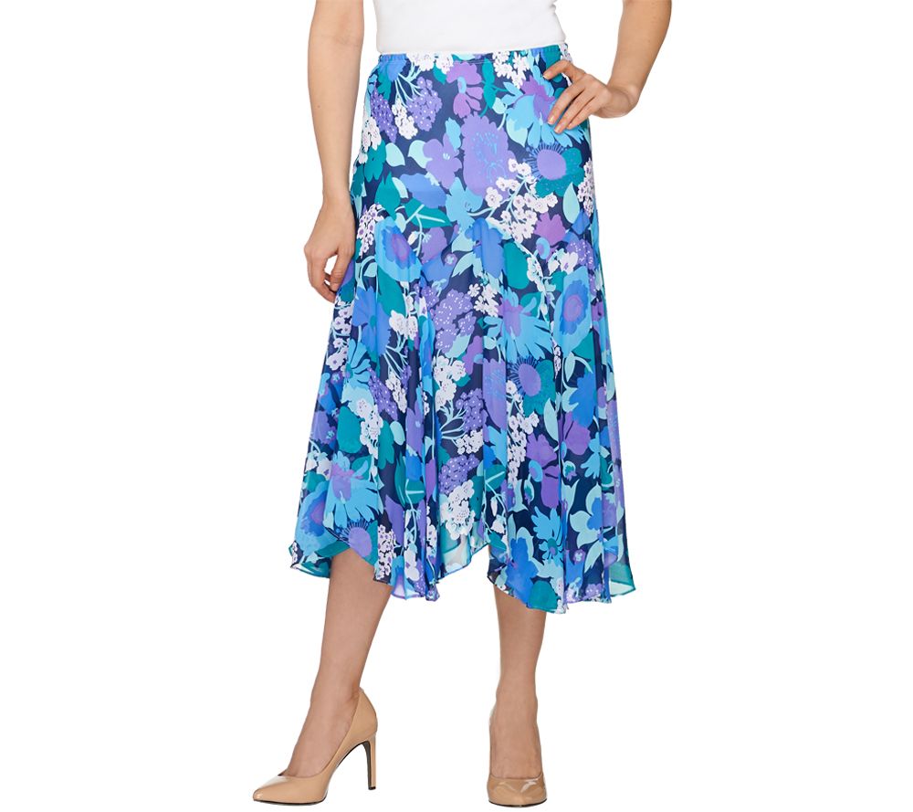 Bob Mackies Fully Lined Floral Print Skirt - A202154
