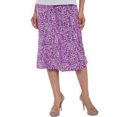 George Simonton Printed Milky Knit Six Gore Skirt - A203454