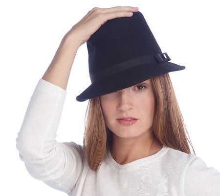Liz Claiborne New York Fedora Hat with Bow - A209454