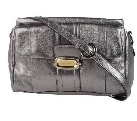 B. Makowsky Leather Zip Top Crossbody Bag with Front Pocket Detail - A210954