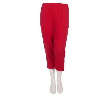 Quacker Factory Knit Crop Pants with Rhinestone Zipper at Leg - A216254