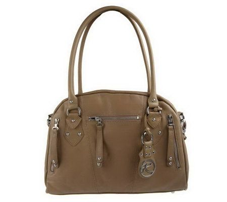 As Is Roccare Leather Abigail Double Handle Satchel - A219454