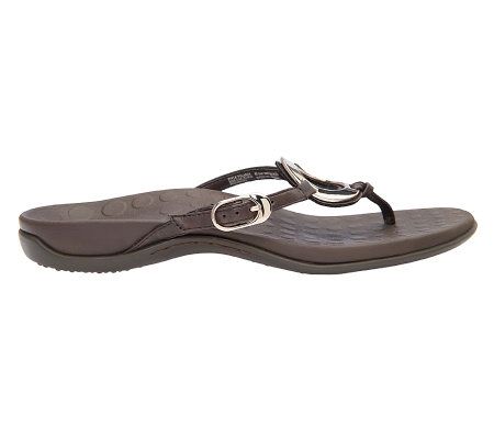 Orthaheel Yolanda Orthotic Metal Ring Adj. Thong Sandals