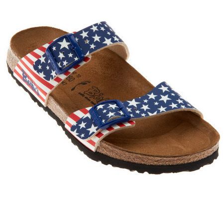 Birkis Skorpios Stars & Stripes Double Strap Sandals - A223354