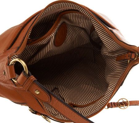 Maxx New York Pebble Leather Hobo Bag with Croco Leather Trim