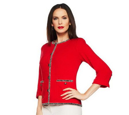 Joan Rivers Parisian Classic Soft Knit Jacket - A230454
