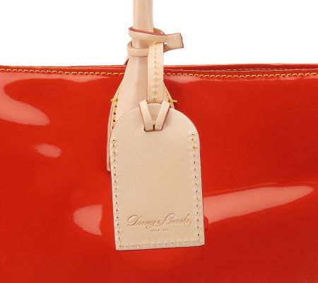 Dooney & Bourke Patent Leather Double Handle Small Shopper w/ Plated Logo