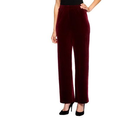 Bob Mackies Stretch Velvet Pull-on Pants - A63254