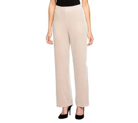 Bob Mackies Stretch Velvet Pull-on Pants - A63254
