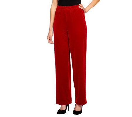 Bob Mackies Stretch Velvet Pull-on Pants - A63254