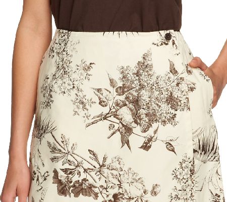 Denim & Co. Stretch T-shirt and Stretch Classic Waist Printed Skort