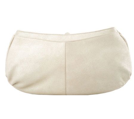 Judith Ripka Lafayette Bronze Leather Nappa Clutch w/ Stone Accents