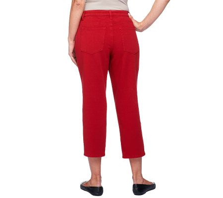 Quacker Factory DreamJeannes Knit Denim Crop Pants