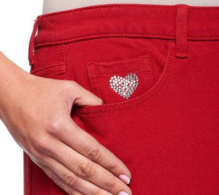 Quacker Factory DreamJeannes Knit Denim Crop Pants