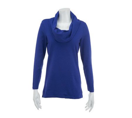 Isaac Mizrahi Live! Cowl Neck Long Sleeve Top - A217655