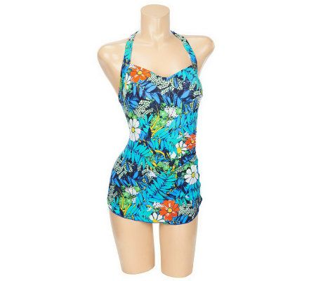 Fit 4 U Ds & Es Tahiti H-Back Sarong Swimsuit - A220955