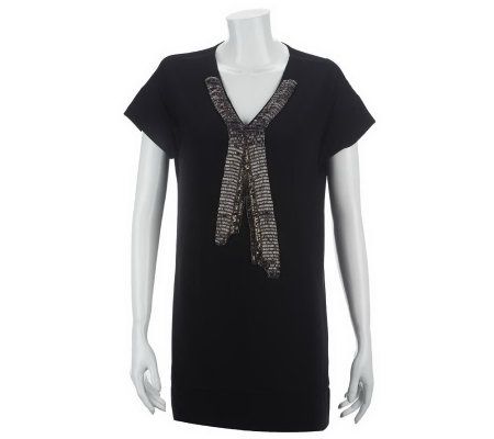 KZ by Karen Zambos Matte Jersey Embellished Tunic - A226455