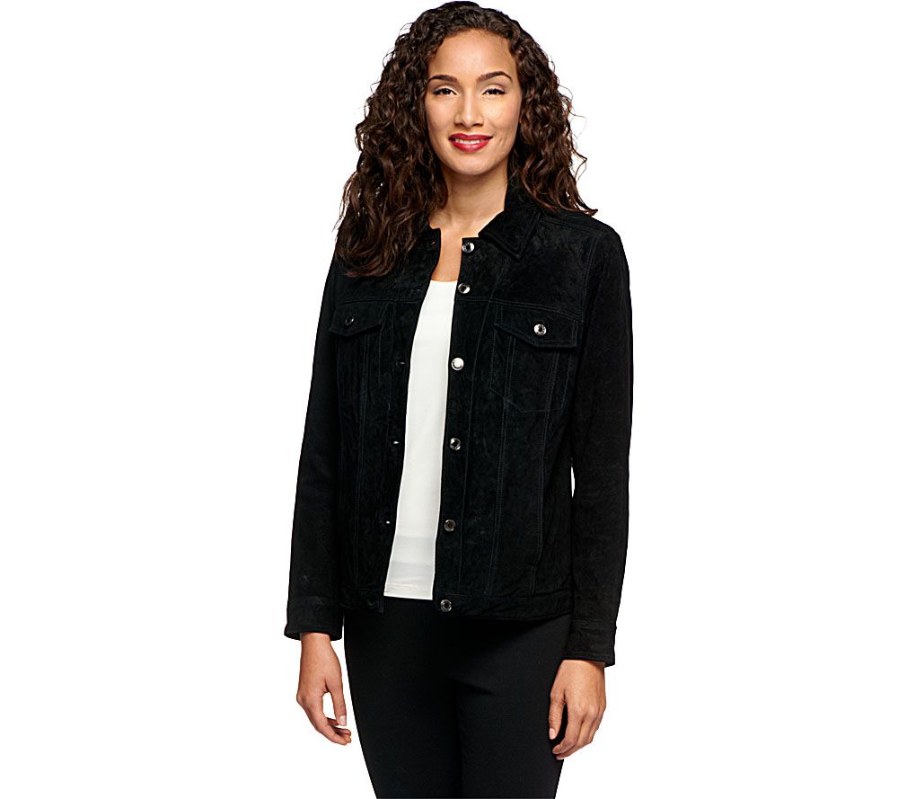 Denim & Co. Washable Suede Jean Style Jacket - A228055