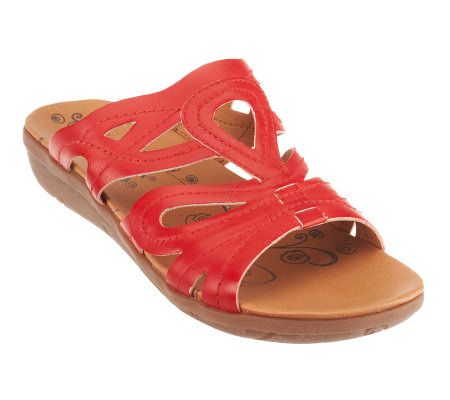 BareTraps Jayme Slide Sandals with Open Work Detail - A231255