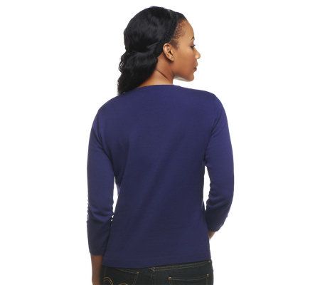 Isaac Mizrahi Live! Cardigan w/Hand Embellished Neckline