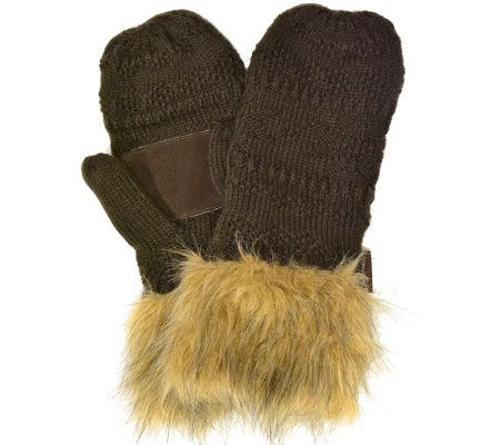 Muk Luks Fairisle Texture Mittens - A320455