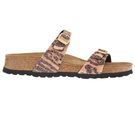 Birkis Glitter Bead Double Strap Sandals