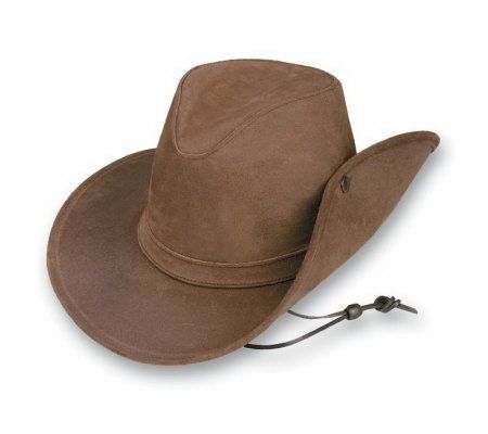 Minnetonka Aussie Leather Side Snap Hat w/ChinStrap - A142656