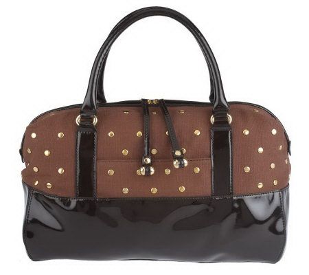 Isaac Mizrahi Live! Double Handle Studded Satchel - A201056