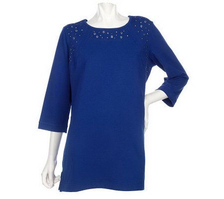 Sport Savvy Stretch Jersey Knit Tunic with Stud Detail - A202356