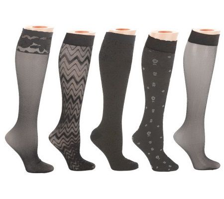 Passione Blissful Set of 5 Luxury Knee High Socks - A203256