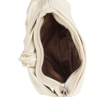 Judith Ripka Lafayette Red Nappa Leather Bow Clutch w/Stone Accents