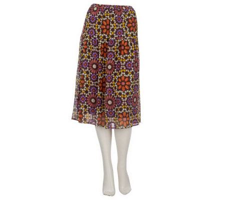 Linea by Louis DellOlio Tile Print Pull-on Boho Skirt - A223656