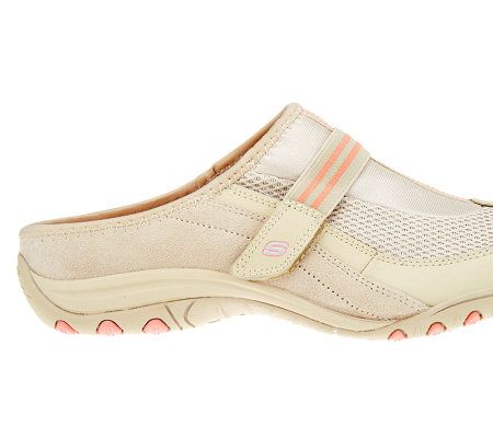 Skechers Leather and Mesh Slip-on Mules