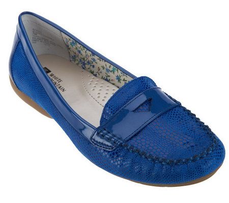 White Mountain Possible Snake Embossed Moccasins - A230456