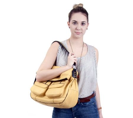 orYANY Leather Katie Flap Front Hobo Bag