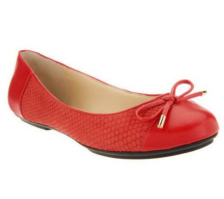 Isaac Mizrahi Live! Cap Toe Leather Ballet Flat - A232756
